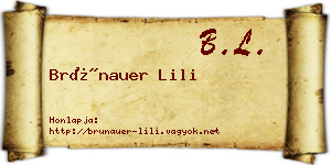 Brünauer Lili névjegykártya